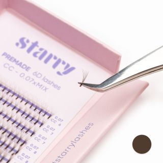 Bouquets pré-faits 6D brun foncé 0,07 mm (320 bouquets) 0 Starry cils