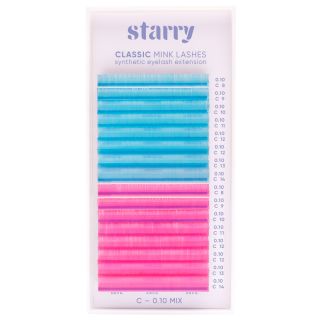 Cils fluo bleu / rose C 0,1 x 8-14mm 0 Starry cils